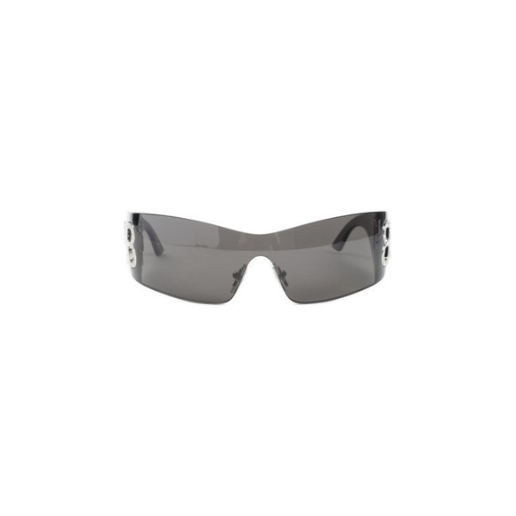 Balenciaga Wraparound Grey Sunglasses With Bold Logo Detail - NWT - Picture 1 of 3